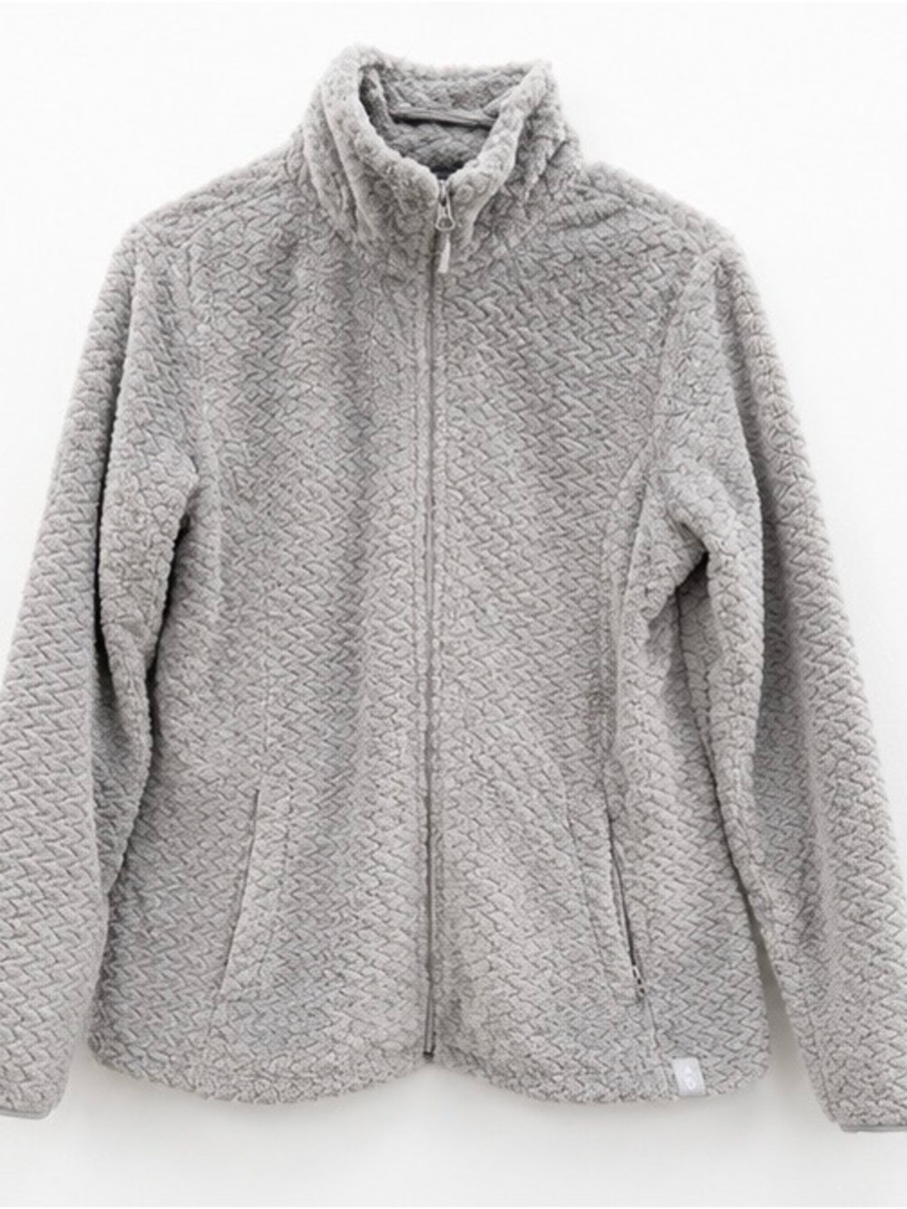 Free Country Plush Fleece Zip Jacket Gray Women’s Small Soft Cozy Full Zip
